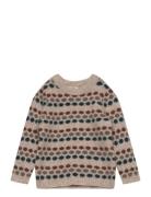 Star Dot Pullover Tops Knitwear Pullovers Beige Fliink