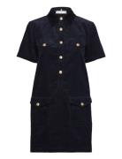 Corduroy Gold Button Dress Lyhyt Mekko Navy Tommy Hilfiger