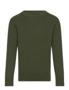 Kobphil Crew Neck Pullover L/S Knt Tops Knitwear Pullovers Khaki Green...