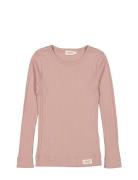 Plain Tee Ls Tops T-shirts Long-sleeved T-shirts Pink MarMar Copenhage...