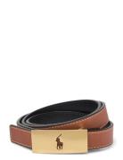 Polo Id Reversible Vachetta Leather Belt Vyö Brown Polo Ralph Lauren