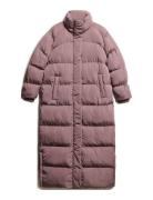 Maxi Longline Puffer Jacket Topattu Pitkä Takki Purple Superdry