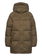 Mid Length Down Jacket Vuorillinen Takki Topattu Takki Khaki Green GAN...