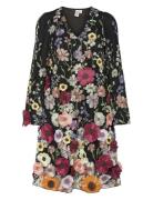 Yasflowering Ls Dress - D2D Lyhyt Mekko Black YAS