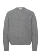 Diamond Cable Sweater Tops Knitwear Round Necks Grey Filippa K