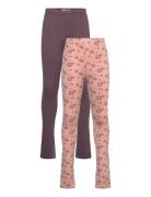 Sweat Leggings W.aop Bottoms Leggings Purple Minymo