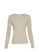 Mschnesmina Top Tops T-shirts & Tops Long-sleeved Beige MSCH Copenhage...