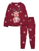 Rudolph’s Cute Pyjamas Red Kids Pyjamasetti Pyjama Multi/patterned Chr...