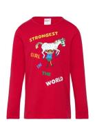 Strongest Girl Tröja Tops T-shirts Long-sleeved T-shirts Red Pippi Lan...