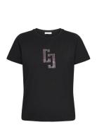 Cc Rhinest T-Shirt Tops T-shirts & Tops Short-sleeved Black Coster Cop...