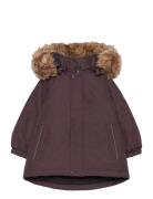 Parka W. Fake Fur Parka Takki Burgundy Color Kids