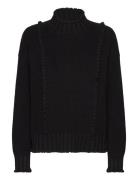 Elyssapw Pu Tops Knitwear Jumpers Black Part Two