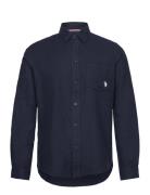 Kim Reg Flannel Uspa M Shirt Tops Shirts Casual Navy U.S. Polo Assn.