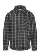 Shirt Ls Check Tops T-shirts Long-sleeved T-shirts Navy Minymo