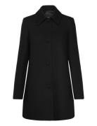 Straight-Fit Coat With Buttons Villakangastakki Pitkä Takki Black Mang...