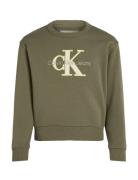 Outlined Mono Relaxed Cn Tops Sweat-shirts & Hoodies Sweat-shirts Khak...