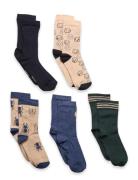 Socks W. Pattern Sukat Blue Minymo