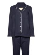 Satin Stripe Pajama Set Gb Pyjama Navy GANT