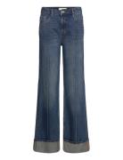 High Waist Straight Jeans Bottoms Jeans Straight-regular Blue Mango