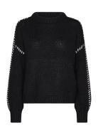 Vmfeng Ls O-Neck Pullover Ga Boo Tops Knitwear Jumpers Black Vero Moda