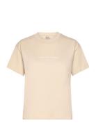 Serif Boxy T-Shirt Sport T-shirts & Tops Short-sleeved Beige Aim´n