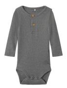 Nbmkab Ls Body Noos Bodies Long-sleeved Grey Name It