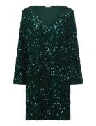 Vifaith V-Neck L/S Sequin Dress/Vol Lyhyt Mekko Green Vila