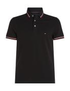 Tipped Slim Fit Polo Tops Polos Short-sleeved Black Tommy Hilfiger