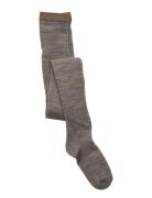 Wool Rib Tights Sukkahousut Grey Mp Denmark