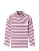 Striped Rib Longsleeve Tops T-shirts Long-sleeved T-shirts Pink Tom Ta...