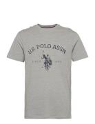 Uspa T-Shirt Archibald Men Tops T-shirts Short-sleeved Grey U.S. Polo ...