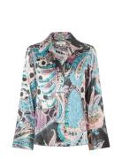 Janetdea Tops Blouses Long-sleeved Blue Dea Kudibal