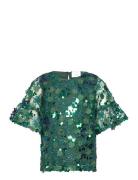 Tnmara Hollie S_S Top Tops Blouses & Tunics Green The New