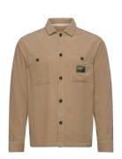 Aktheo Cord L/S Overshirt Tops Overshirts Beige Anerkjendt