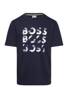 Short Sleeves Tee-Shirt Tops T-shirts Short-sleeved Navy BOSS