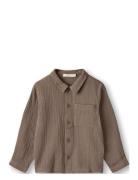 Elmo Ls Shirt Tops Shirts Long-sleeved Shirts Brown Fliink