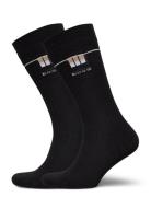 2P Rs Fine Rib Ec Underwear Socks Regular Socks Black BOSS