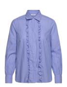 Cwresha Striped - Shirt Tops Shirts Long-sleeved Blue Claire Woman