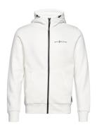 Bowman Logo Zip Hood Tops Sweat-shirts & Hoodies Hoodies White Sail Ra...