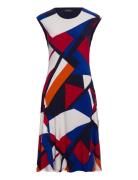 Print Stretch Jersey Dress Polvipituinen Mekko Multi/patterned Lauren ...