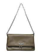 Rocky Grained Leather Bags Small Shoulder Bags-crossbody Bags Khaki Gr...