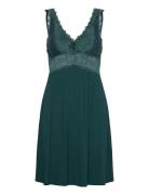 Nora Lace Slip Dress Polvipituinen Mekko Green Hunkemöller