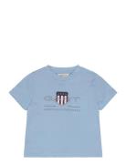 Archive Shield Ss T-Shirt Tops T-shirts Short-sleeved Blue GANT