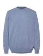 Barbour Essential Lambwool Crew Tops Knitwear Round Necks Blue Barbour