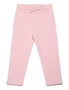 Elastic Waist Cotton Trousers Bottoms Trousers Pink Mango