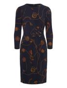 Print Jersey Three-Quarter-Sleeve Dress Lyhyt Mekko Multi/patterned La...