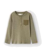 Nmmbarbar Ls Slim Top Lil Tops T-shirts Long-sleeved T-shirts Khaki Gr...