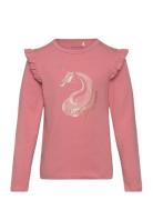 T-Shirt Ls Tops T-shirts Long-sleeved T-shirts Pink Minymo