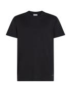 Woven Label Regular Tee Tops T-shirts Short-sleeved Black Calvin Klein...