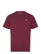 Barbour Ess Sports Tee Designers T-shirts Short-sleeved Burgundy Barbo...